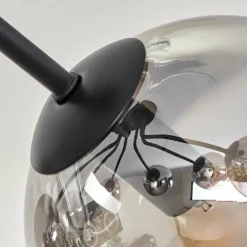 hofstein Plafonnier - Verre Koyoto Clair, Fumé, 7 lumières