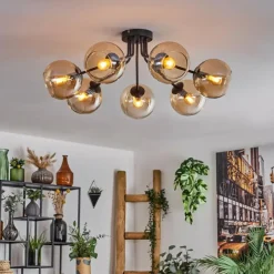 hofstein Plafonnier - Verre Koyoto Ambre, 7 lumières