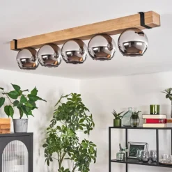 Luminaires Scandinaves-hofstein Plafonnier - Verre Montgomery Écru, Noir, 5 lumières