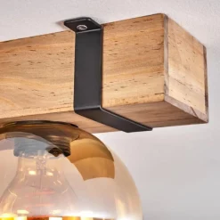 Luminaires Scandinaves-hofstein Plafonnier - Verre Montgomery Écru, Noir, 5 lumières