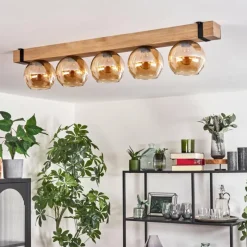 Luminaires Scandinaves-hofstein Plafonnier - Verre Montgomery Écru, Noir, 5 lumières