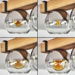 Suspension Verre Fumé-hofstein Plafonnier - Verre Montgomery Écru, Noir, 5 lumières