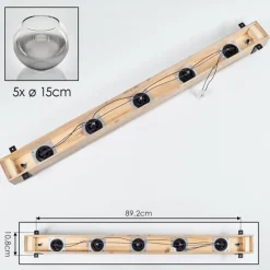 Suspension Verre Fumé-hofstein Plafonnier - Verre Montgomery Écru, Noir, 5 lumières