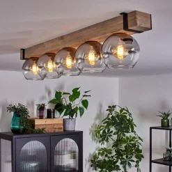 Suspension Verre Fumé-hofstein Plafonnier - Verre Montgomery Écru, Noir, 5 lumières