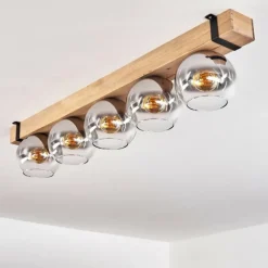 Suspension Verre Fumé-hofstein Plafonnier - Verre Montgomery Écru, Noir, 5 lumières