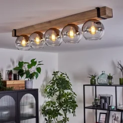 Suspension Verre Fumé-hofstein Plafonnier - Verre Montgomery Écru, Noir, 5 lumières