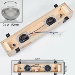 Suspension Verre Fumé-hofstein Plafonnier - Verre Montgomery Écru, Noir, 2 lumières