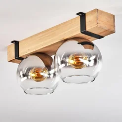 Suspension Verre Fumé-hofstein Plafonnier - Verre Montgomery Écru, Noir, 2 lumières