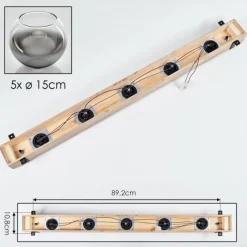 Suspension Verre Fumé-hofstein Plafonnier - Verre Montgomery Écru, Noir, 5 lumières