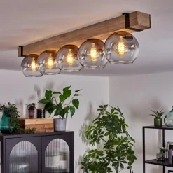 Suspension Verre Fumé-hofstein Plafonnier - Verre Montgomery Écru, Noir, 5 lumières