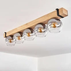 Suspension Verre Fumé-hofstein Plafonnier - Verre Montgomery Écru, Noir, 5 lumières