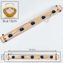 Lampes Dorées-hofstein Plafonnier - Verre Montgomery Écru, Noir, 5 lumières