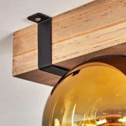 Lampes Dorées-hofstein Plafonnier - Verre Montgomery Écru, Noir, 5 lumières