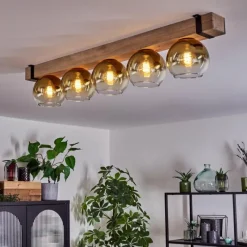 Lampes Dorées-hofstein Plafonnier - Verre Montgomery Écru, Noir, 5 lumières