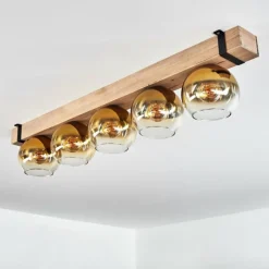 Lampes Dorées-hofstein Plafonnier - Verre Montgomery Écru, Noir, 5 lumières