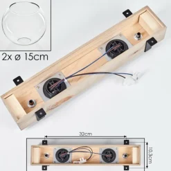 Lampes Industrielles-hofstein Plafonnier - Verre Montgomery Écru, Noir, 2 lumières