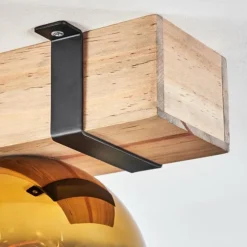 Lampes Dorées-hofstein Plafonnier - Verre Montgomery Écru, Noir, 1 lumière