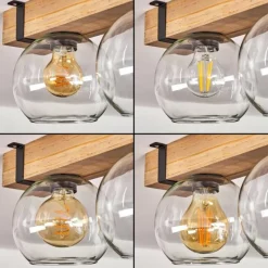 Lampes Industrielles-hofstein Plafonnier - Verre Montgomery Écru, Noir, 5 lumières