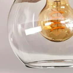 Lampes Industrielles-hofstein Plafonnier - Verre Montgomery Écru, Noir, 5 lumières