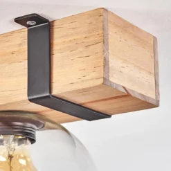 Lampes Industrielles-hofstein Plafonnier - Verre Montgomery Écru, Noir, 5 lumières