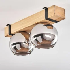 hofstein Plafonnier - Verre Montgomery Écru, Noir, 2 lumières