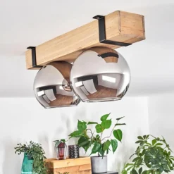 hofstein Plafonnier - Verre Montgomery Écru, Noir, 2 lumières