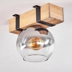 hofstein Plafonnier - Verre Montgomery Écru, Noir, 1 lumière