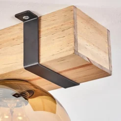 hofstein Plafonnier - Verre Montgomery Écru, Noir, 1 lumière