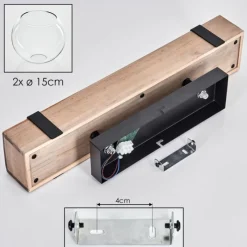 hofstein Plafonnier - Verre Montgomery Écru, Noir, 2 lumières