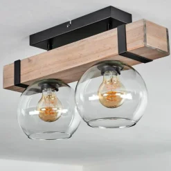 hofstein Plafonnier - Verre Montgomery Écru, Noir, 2 lumières