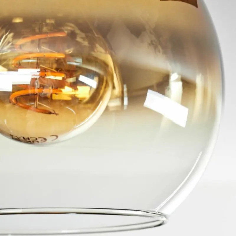 Lampes Dorées-hofstein Plafonnier - Verre Montgomery Écru, Noir, 2 lumières