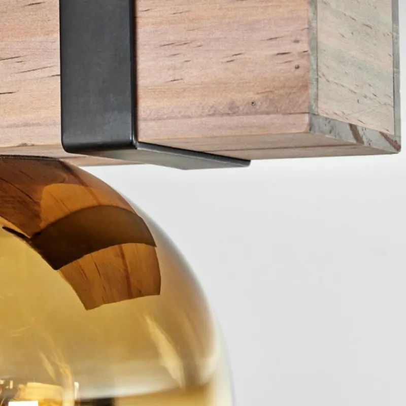 Lampes Dorées-hofstein Plafonnier - Verre Montgomery Écru, Noir, 2 lumières