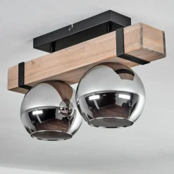 hofstein Plafonnier - Verre Montgomery Écru, Noir, 2 lumières