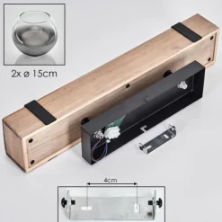 hofstein Plafonnier - Verre Montgomery Écru, Noir, 2 lumières