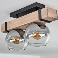 hofstein Plafonnier - Verre Montgomery Écru, Noir, 2 lumières