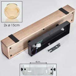 hofstein Plafonnier - Verre Montgomery Écru, Noir, 2 lumières