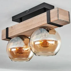 hofstein Plafonnier - Verre Montgomery Écru, Noir, 2 lumières