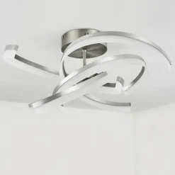 hofstein Plafonnier Vignats LED Nickel mat, 4 lumières, Télécommandes