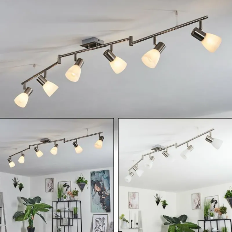 hofstein Plafonnier Villaseca LED Nickel mat, 6 lumières