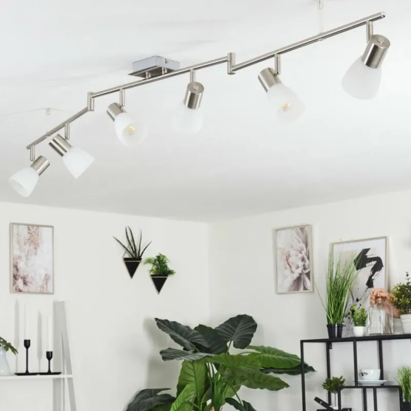 hofstein Plafonnier Villaseca LED Nickel mat, 6 lumières