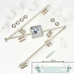 hofstein Plafonnier Villaseca LED Nickel mat, 6 lumières