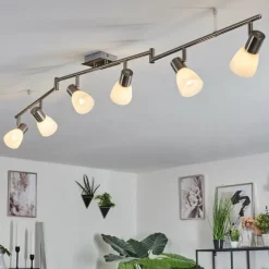 hofstein Plafonnier Villaseca LED Nickel mat, 6 lumières