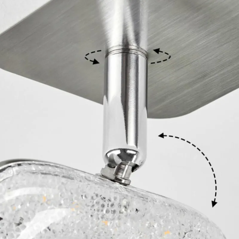 hofstein Plafonnier Villenauxe LED Chrome, Nickel mat, 1 lumière