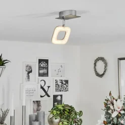 hofstein Plafonnier Villenauxe LED Chrome, Nickel mat, 1 lumière