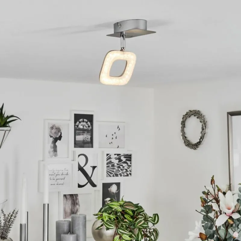 hofstein Plafonnier Villenauxe LED Chrome, Nickel mat, 1 lumière