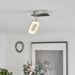 hofstein Plafonnier Villenauxe LED Chrome, Nickel mat, 1 lumière