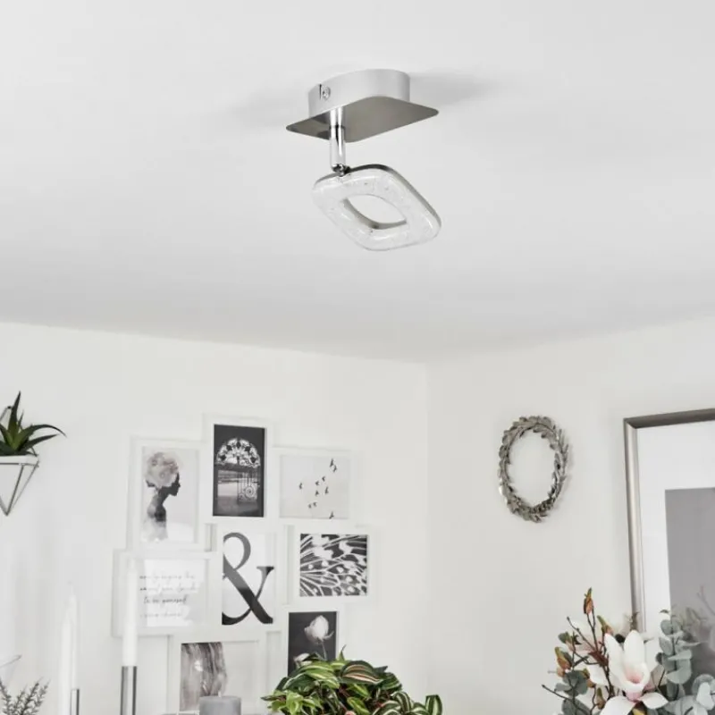 hofstein Plafonnier Villenauxe LED Chrome, Nickel mat, 1 lumière