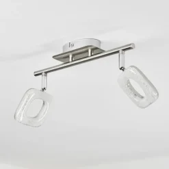 hofstein Plafonnier Villenauxe LED Chrome, Nickel mat, 2 lumières