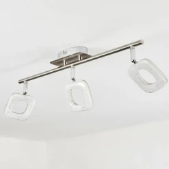 hofstein Plafonnier Villenauxe LED Chrome, Nickel mat, 3 lumières* Spots Et Projecteurs