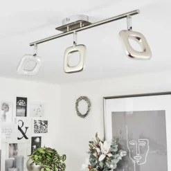 hofstein Plafonnier Villenauxe LED Chrome, Nickel mat, 3 lumières* Spots Et Projecteurs